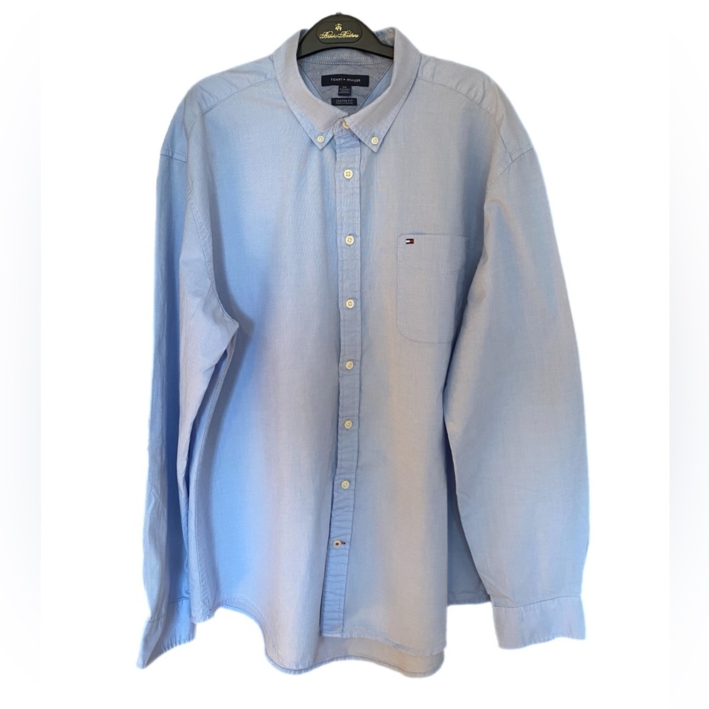 TOMMY HILFIGER LIGHT BLUE MEN’S BUTTON DOWN SHIRTS SIZE XXL
